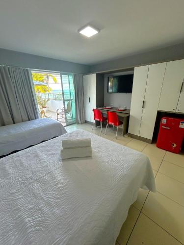 Photo - Melhores Flats - Maravilhosa varanda frente ao mar