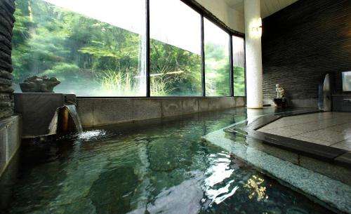 Swimming pool, Takaragawa Onsen Osenkaku in Minakami