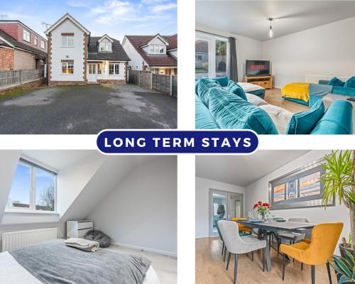 Long Stays, Contractors & Re-locators, 4BR House, Van Parking, Sleeps 8, Wi-Fi gîte à louer How Wood Railway Station