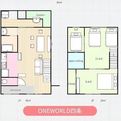 GuestHouse OneWorld Shijo四条京町屋