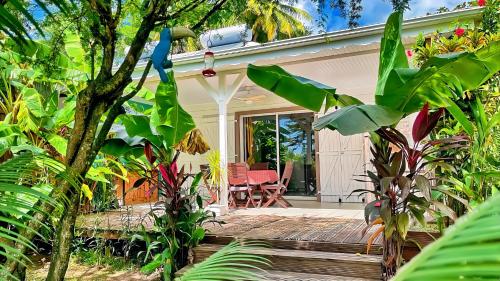 . MAJO LOUNGE dans un jardin tropical vue mer ,5 min de la plage Caraïbe