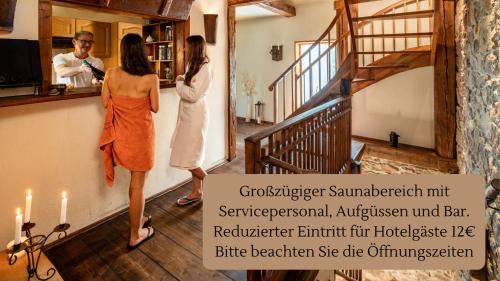 桑拿, Landhotel Gut Wildberg mit Badeteich und großem Garten in 基普豪森