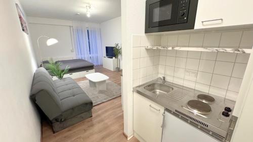 廚房, Modern, quiet apartment right by S-Bahn - close to Munich & airport in 下施萊斯海姆