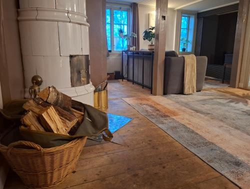 Chilla, House with Wifi, fully fenced, fireplace in the woods in Hallerud