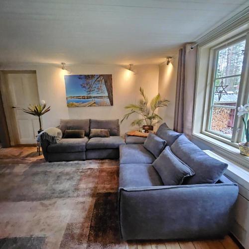 Chilla, House with Wifi, fully fenced, fireplace in the woods in Hallerud
