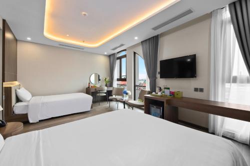 Dreibettzimmer, stadtblick