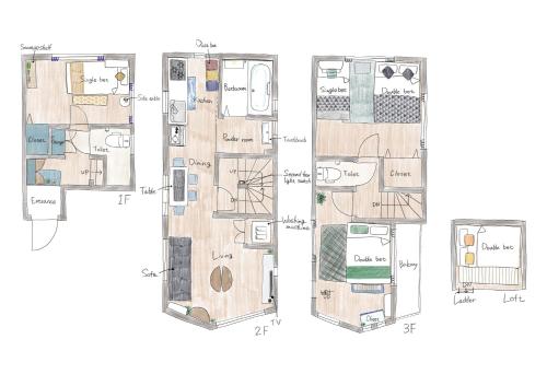 SG5371 Visit Shibuya Crossing! Walking distance to a single family home for 8 people, private parking , downstairs supermarket food Shibuya