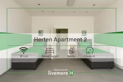 Livemore24 - Apartment 2 in Herten WLAN - Smart-TV - 24-7 Check-in und Küche in Herten, Deutschland