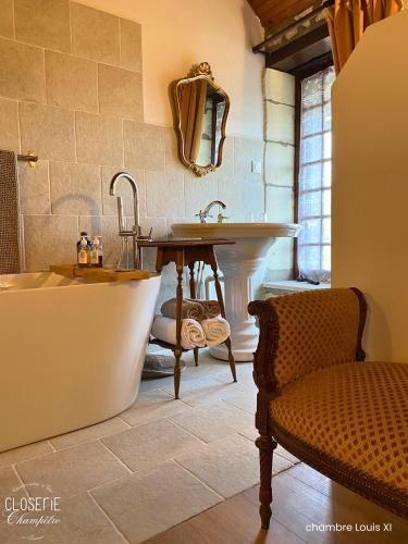 Fürdőszoba, Domaine de la Closerie Champêtre - Chambres d'hôtes (Domaine de la Closerie Champetre - Chambres d'hotes) in Chinon