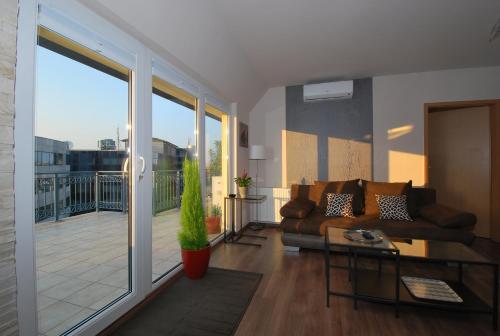Exterior view of Arpad Bridge Apartments Budapest