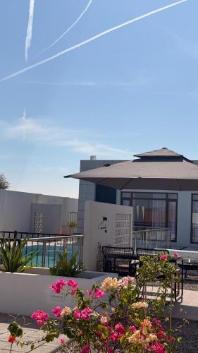 Exterior view, concrete villa in Al Wasil