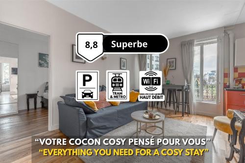 Cosy & Lumineux 6 min PARIS La Défense 5 pers PARKING - Location saisonnière - Suresnes