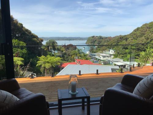 Erkély/terasz, Tuis Nest, family beach bach at Opito Bay in Kerikeri