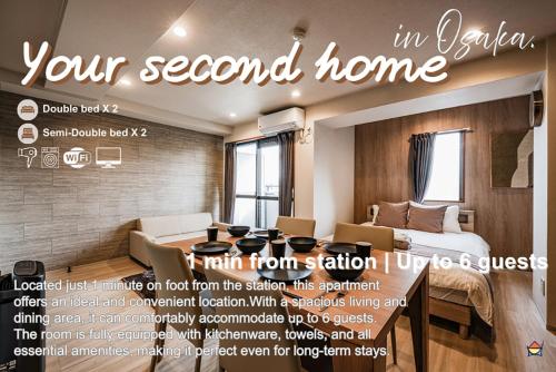 1min to station 5min Namba Shinsaibashi R801