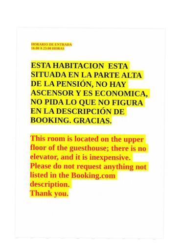 Pensión LF - No Fumadores - Sin Ascensor