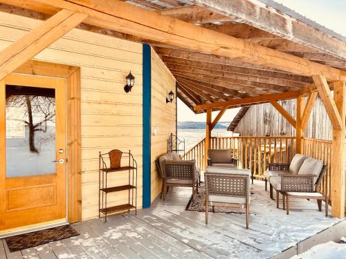 Kilátás, La vieille ferme, Écogîte (La vieille ferme, Ecogite) in Saint-Fulgence (QC)
