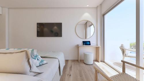 Habitación 2 camas, vista parcial al mar
