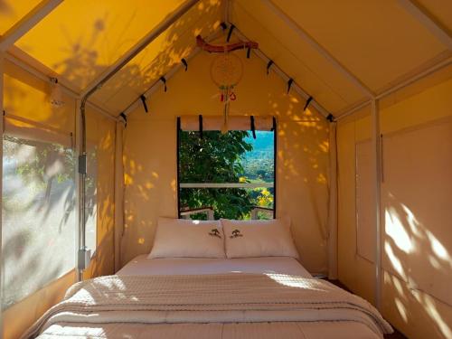 Cabaña tipi ñeque con vista al bosque