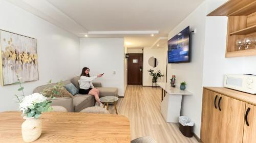 Közös társalgó / TV, La Carolina Suite Moderna - Excelente Ubicación (La Carolina Suite Moderna - Excelente Ubicacion) in Bellavista