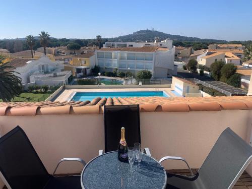 646 Duplex T2 4 pers Port Soleil terrasse avec vue piscine
