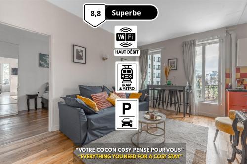 Cosy & Lumineux - 6 min PARIS La Défense - 5 pers - PARKING - Location saisonnière - Suresnes