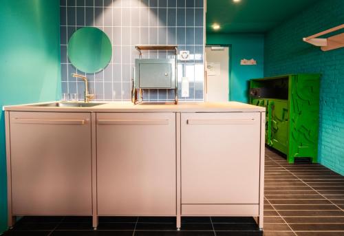 廚房, De Groene Afslag Hotel in 布森