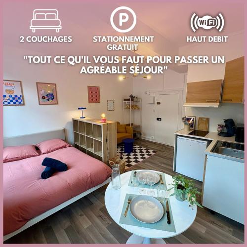 Studio Pop pour 2 Pers Stationnement Gratuit - Location saisonnière - Arras