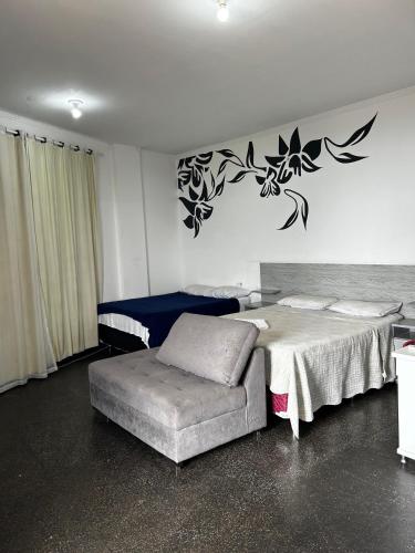 2 double beds, 1 twin bed