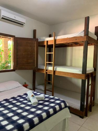 1 double bed, 1 twin bed, 1 bunk bed