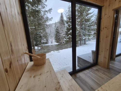 Sauna, Gray River Resort in Obârşia Lotrului