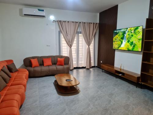 Delt lounge/TV-område, Villa 4 chambres 5 salles de bain wifi Ngaparou in Ngaparou