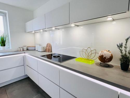 廚房, Apartment LilaMoon Unna Dortmund Flughafen Parkplatz Netflix Disney plus 80qm Erdgeschoss in 烏納