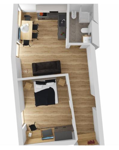 1 queen bed, 1 sofa bed