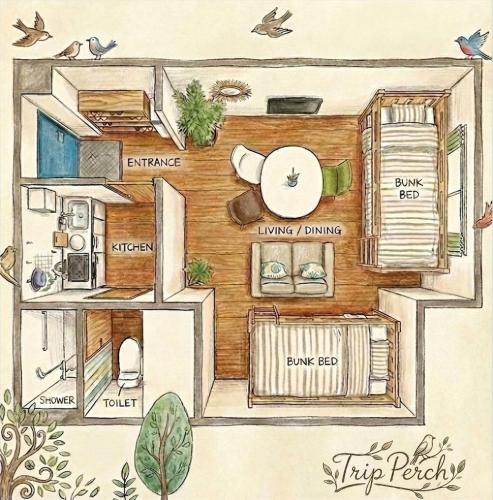 TRIP PERCH 30m2 最大5名 上北沢駅から徒歩6分 新宿から直通 デザイナー監修