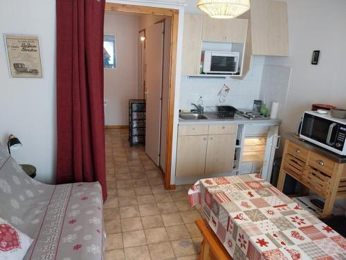 Studio lumineux avec balcon, vue montagne, 25m²