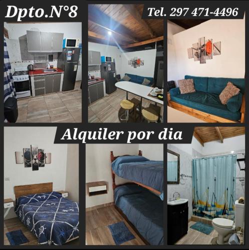 1 double bed, 3 bunk beds, 2 sofa beds