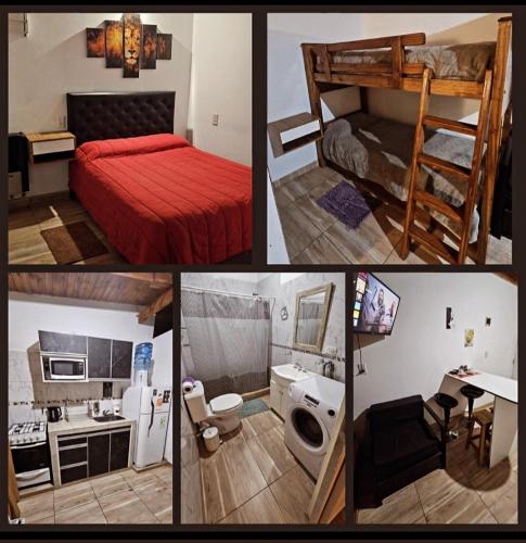 1 double bed, 3 bunk beds, 2 sofa beds