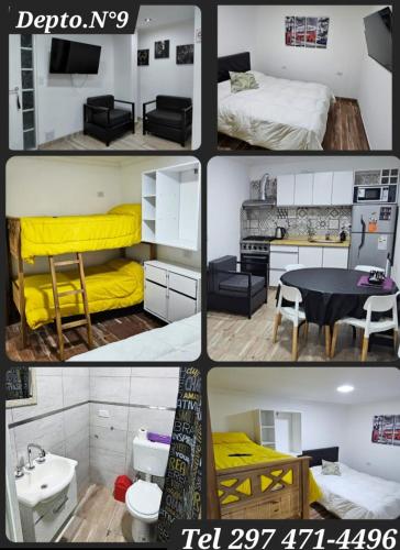 1 double bed, 3 bunk beds, 4 sofa beds