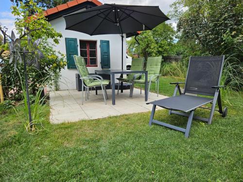 陽台/露台, Ferienwohnung Apfelbaum Kitzingen in 基青根