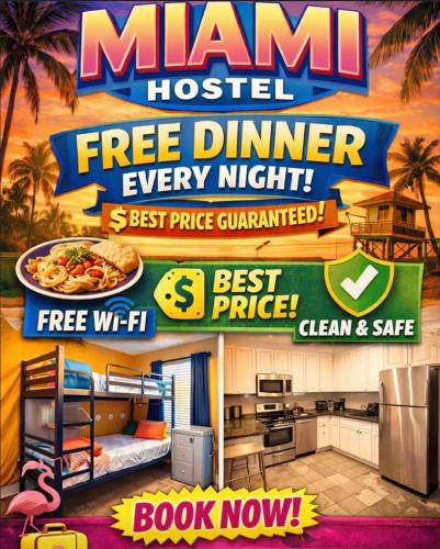 The Miami Hostel - Women Rooms -Men Rooms -Fast Wi-Fi - Free Coffee - 24hr check in Available (The Miami Hostel -FREE Breakfast Waffles - FREE DINNER - Free Coffee or Tea - No Mix - Dorms Airport) in 邁阿密市區/市中心