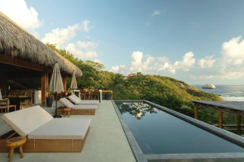 Peldbaseins, Casa Yute Boutique Hotel Playa Aragon in San Agustinillo