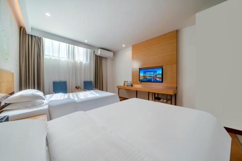 ห้องส่วนกลางสำหรับนั่งเล่น/ดูทีวี, GreenTree Inn in สถานีรถไฟซีอาน