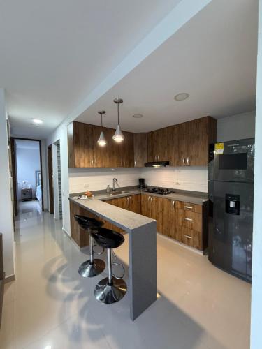 Kitchen, Apto Moderno con Vista a la Reserva in Palicare