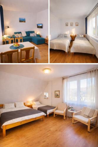 1 double bed, 1 twin bed, 1 sofa bed