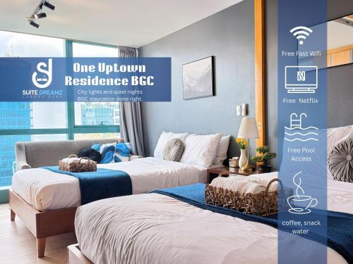 BGC 1BR, Steps to Mitsukoshi & Uptown Malls, 300Mbps Fiber 29K, Manila
