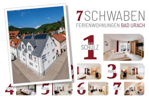 7SCHWABEN - 7 vollausgestattete Wohnungen unter einem Dach mitten in Bad Urach - Küche - Bad - WLAN - Waschmaschine - kostenloses Parken - E-Bike-Garage mit Ladestation - Altstadt, Bus, Bahn, E-Ladestation unter 5 Min - barrierefrei - rollstuhlgerecht in Bad Urach, Deutschland