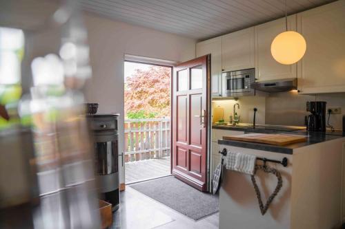 virtuve, Ferienwohnung Ausblick in Suderbrarup