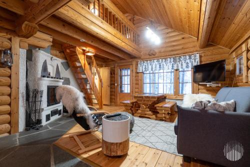 Koplietošanas atpūtas telpa ar TV, Villa Kuksa by Holiday in Lapland in Vesikkovaara