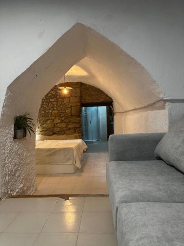 Ágy, Precioso apartamento en masia del s XIV in San Jordi Desvalls