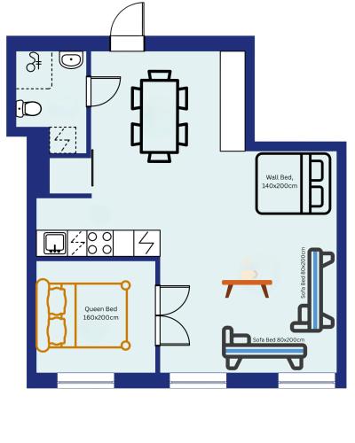 Bright City Center Flat, Sleeps 6, Helsinki (Foto 9)